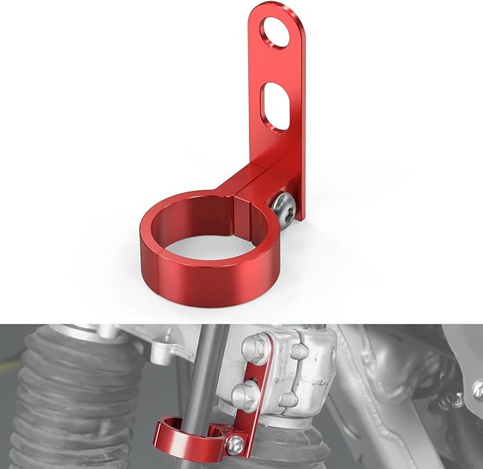 NICECNC Front Brake Cable Guide Hose Clamp Line Guide Holder Compatible with Honda XR650L 1993 1994 1995 1996 1997 1998 1999 2000 2001 2002-2024, See Fitment, Aluminum CNC-machined Red
