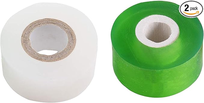 1.2inch Grafting Tape for Floral Fruit Trees Stretchable Garden Grafting Tape Plants Repair Tapes Poly Budding Tape Seedling Graft (White+Green)