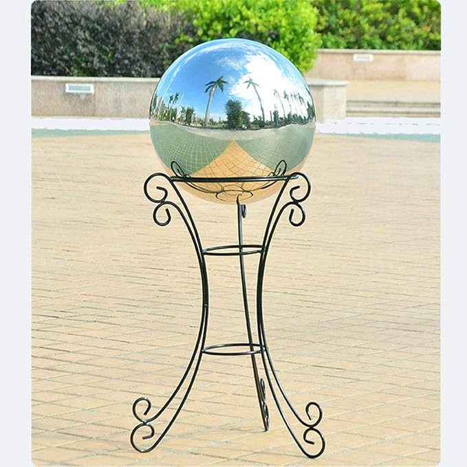 6pcs Gazing Ball 2.36/3.15/3.93 in,Seamless Silver Stainless Steel Polished Reflective Smooth Mirror Garden Sphere Globe,Props of Photography,Colorful Addition to Any Garden Home