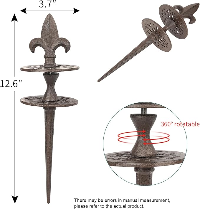 Sungmor Vintage Cast Iron Garden Hose Guide - Heavy Duty Hose Guide Stake for Lawns & Yard,Decoration Stake,Outdoor Water Pipe Decor