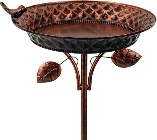 dreamysoul Metal Outdoor Bird Baths, 37 Inches Tall Freestanding Birdbaths, 5-Pronged Bird Bath for Outside Garden Yard Patio Decor
