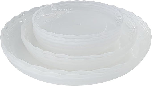 12Pcs Clear Plant Saucer, 6 8 10 Inch Durable Plastic Plant Tray, Round Plant Pot Saucers, Drip Tray for Indoor and Outdoor Garden, Clear