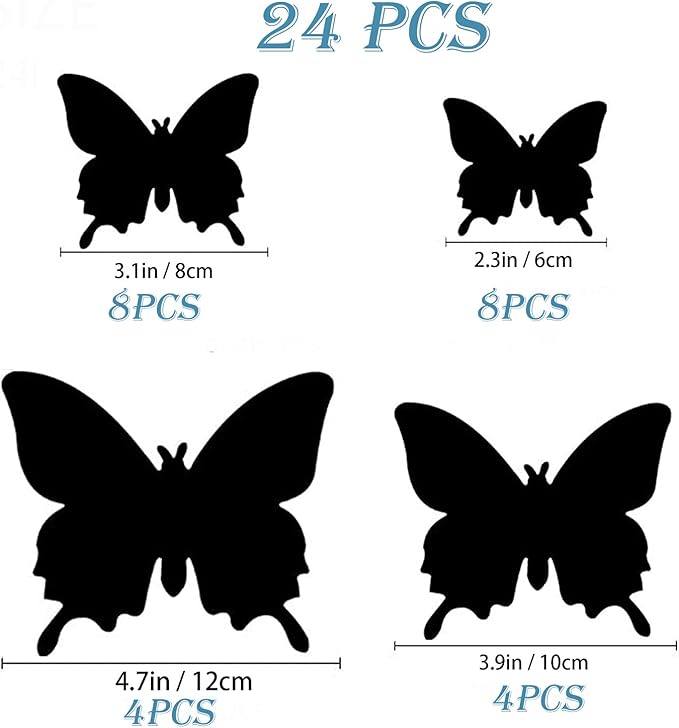 OPSEAM Butterfly Wall Decor 24/48 PCS, 3D Butterflies Stickers for Party Decorations with Magnets (Red, 24)