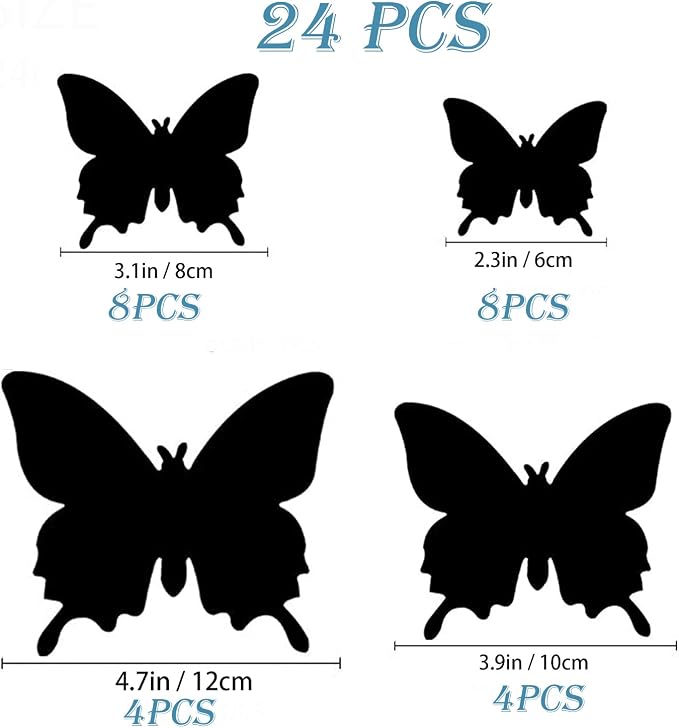 OPSEAM Butterfly Wall Decor 24/48 PCS, 3D Butterflies Stickers for Party Decorations with Magnets(Gold, 24)