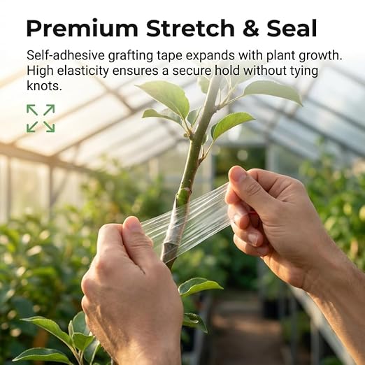Grafting Tape for Fruit Trees,Stretchable Film,Plants Repair Budding Tape, Length: 150 M, Width： (15 cm)