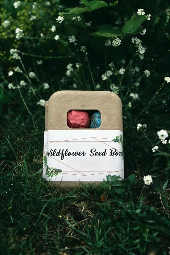 6Pack Colorful Wildflower Seed Ball Plantable Paper Favors, Easter Basket Essentials - Handmade Non-GMO, Gardening Gift for Beginner, Kids & Adults