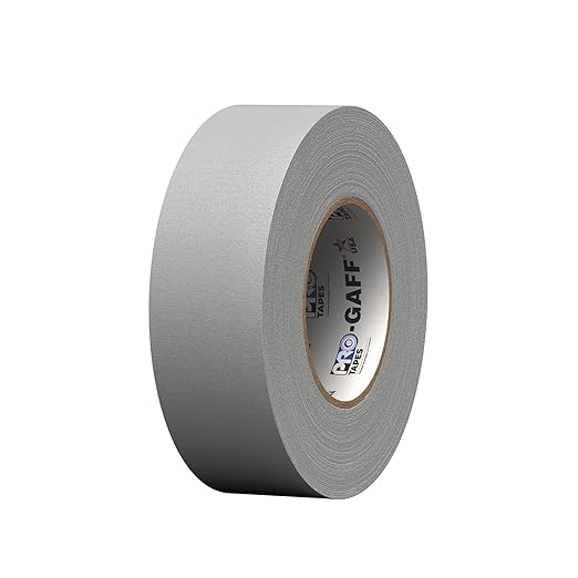 ProTapes Pro Gaff Premium Matte Cloth Gaffer's Tape With Rubber Adhesive, 11 mils Thick, 55 yds Length, 2" Width, Grey (Pack of 1)