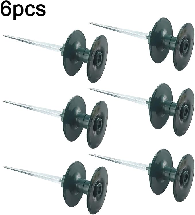Garden Hose Smooth Roller Guide with Heavy Duty Zinc Spike, ABS Resin Wheel for Hose Protection Around Plants(6pcs)