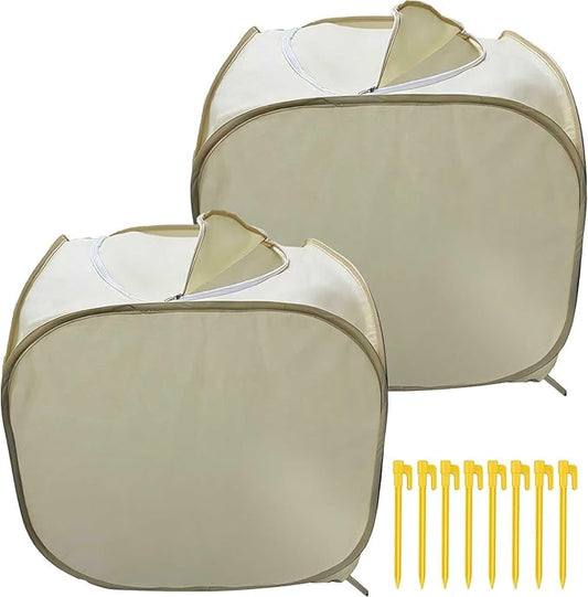 2 Pack Plant Freeze Protection Covers, Winter Shrub Frost Protection Covers for Plants in Winter Warm Plant Tent Protecting Fruit Potted Plants Tree from Freezing Animals Eating (23x23x23in)
