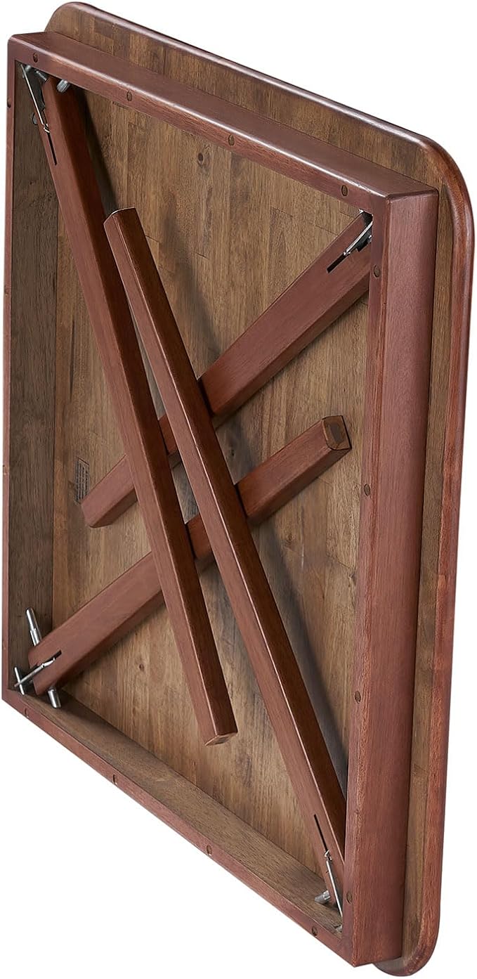 Stakmore Classic Straight Edge Solid Wood Folding Card Table, Cherry Frame
