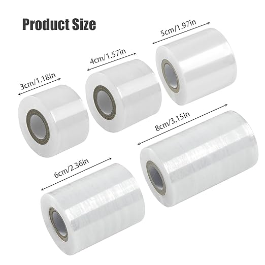 4-Pack Grafting Tape (2000 Ft Total) - 2" x 492 Ft Self-Adhesive Stretch Plant Wrap for Fruit Trees & Budding - Clear PE Moisture Barrier Film for Nursery, Garden Tools, Lab Sealing & Pallet Wrapping