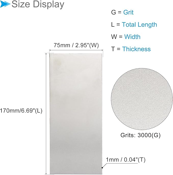 Diamond Whetstone Sharpening Stone, 3000 Grit 6.69" x 2.95" Total Size, Sharpener Abrasive Tool - (Applications: for Metal Grinding)