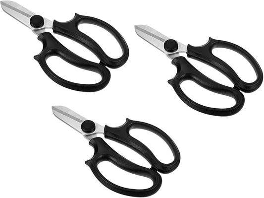 PATIKIL Floral Scissor, 3 Pcs Garden Scissors Floral Shears Gardening Pruning Shears Scissors with Comfort Grip Handle for Plants Trimming, Black