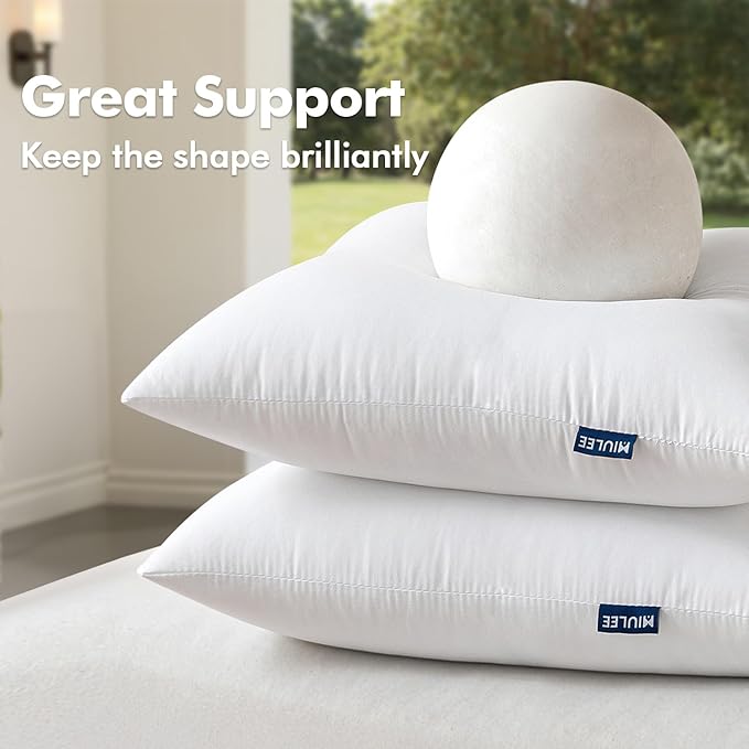 MIULEE 20x26 Pillow Insert Throw Pillow Insert, Outdoor Pillows Water-Resistant Premium Outdoor Pillow Stuffer Sham Rectangle for Couch Sofa Patio Furniture Cushion Porch Swing