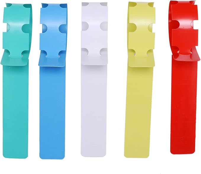 500 Pcs Wrap Around Adjustable Plant Tree Hanging Tags, Plastic Nursery Garden Waterproof Labels, Large Writing Surface (20x2cm, 5 Colors)
