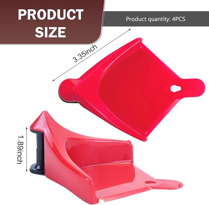 4 PCS Car Hose Guide, Plastic Car Tires Hose Guides Roller for Cars Washing, Anti-winding Car Wheel Rolling System Tool, Washing Detailing Accessories for Cars Motorcycle Truck (Red)