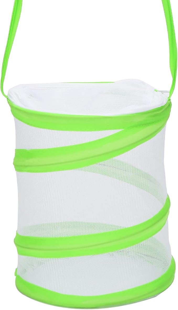 Insect Lore Butterfly Garden Habitat Foldable Washable and Reusable Butterfly Cage 6.3" x 7.9" Tall(Green-A, Small)