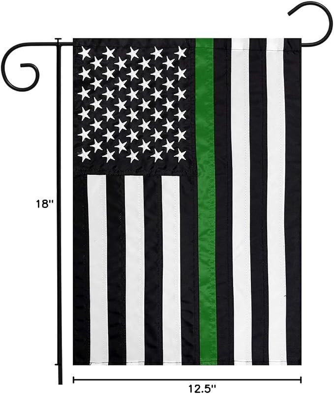 Briarwood Lane Thin Green Line Applique & Embroidered Garden Flag Military Support 12.5" x 18"