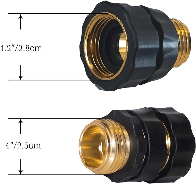 Hourleey Garden Hose Quick Connector, 3/4 Inch Male and Female Garden Hose Fitting Quick Connector, 3 Set