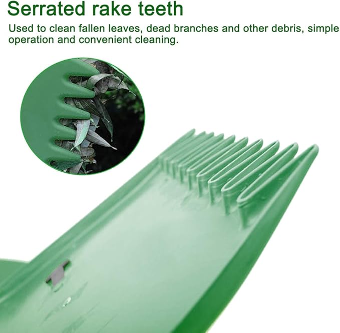 Bibabala Garden and Yard Leaf Scoops Hand Rakes, Large Sized Hand Rakes, Lightweight Plastic Leaf Scoop, for Leaves, Lawn Debris and Trash Pick Up(Dark Green)