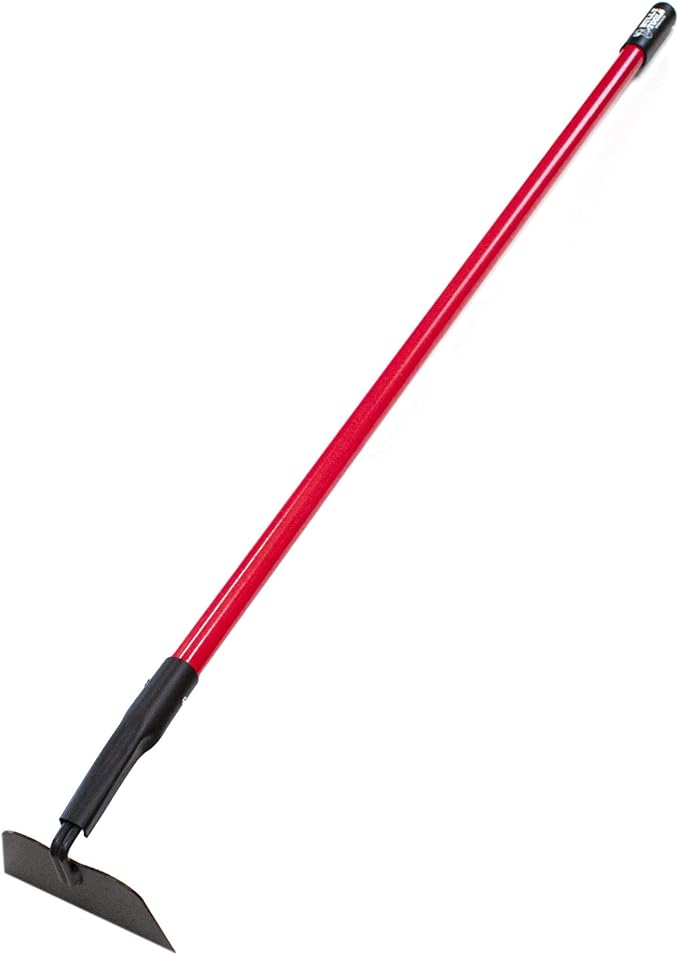BULLY TOOLS 12-Gauge Garden Hoe w/Fiberglass Handle - Ideal Heavy-Duty Gardening for Unwanted Growth, Cultivating, Soil Prep & Yard Work - Durable Hoe Garden Tool for Tough Soil & Lawn - Made in USA