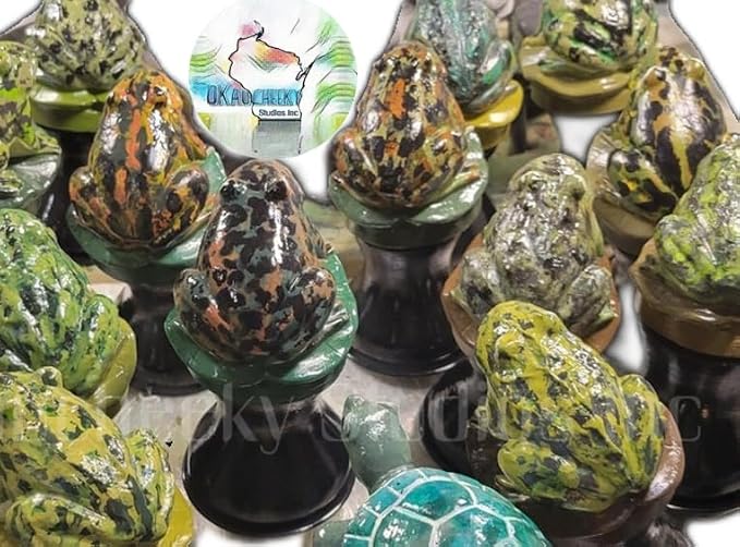 OKaucheeky, Decorative, Heavy-Duty, Steel, Rolling Hose Guide. Each Created as an Original Work of Art. 100% Hand-Painted and Made in The USA by a Women-Owned, Small Business. Frog