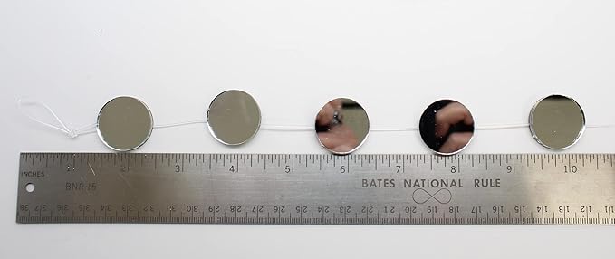 Mirror Garland Strand, Real Mirror Suncatcher, Hanging Garden Sun Catcher Mobile, Patio Decor, Window Sun Catcher, 50 Double Sided Glass Mirrors, 48 Inch Strand