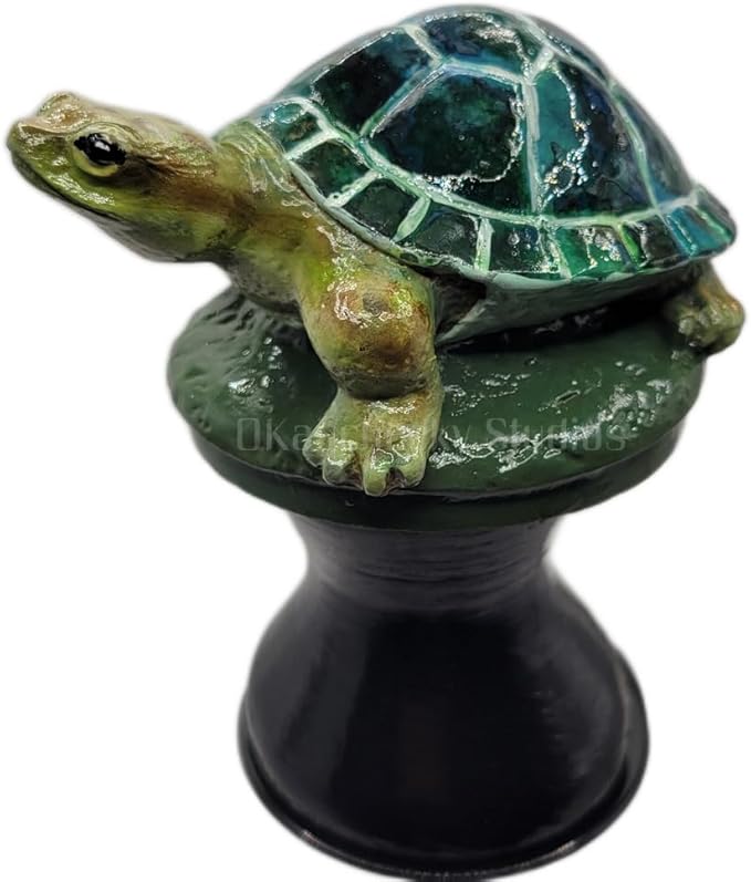 OKaucheeky Decorative Heavy-Duty Steel Rolling Hose Guide Turtle, 100% Handcrafted, Made in the USA by a Women-Owned Small Business, Each is One-of-A-Kind Hand-Painted