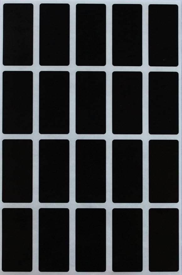 Royal Green Rectangle Shape Sticker 1.57 inch x 0.75 inch Black Stickers Rectangular Labels (40mm x 19mm) - 300 Pack