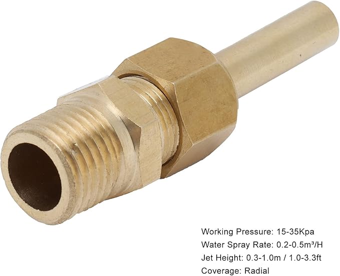 1/4 Brass Adjustable Fountain Nozzle, 360° Swivel Spray Head with Built in Valve, Water Feature and Pond Jet Sprinkler for Garden Pool Patio Decoration (2 points 1/4)