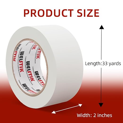 WELSTIK White Gaffer Tape 2 Inches x 33 Yards, No Residue, Non-Reflective,Waterproof, Can be Torn by Hand, Gaffers Cloth Tape for Photography, Shooting Background Fixed