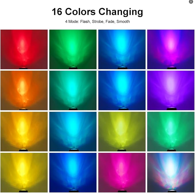 Submersible Pond Lights Colored Timer Weighted Fountain Lights | Underwater IP68 Waterproof Memory RGB Color Changing Dimmable Outdoor LED Spotlights, 6 Lights