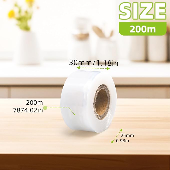 Flylin 4 Pcs Grafting Tape, Stretchable Grafting Tape Nursery Sealing 30 mm Width Tree Bandage Repair Tape Wrap for Seedlings or Ornamentals