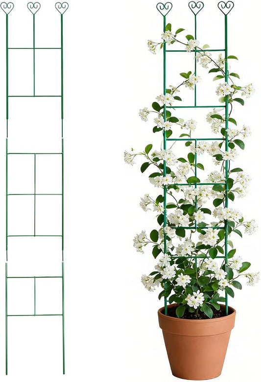46 inch Plant Trellis for Climbing Plants, Metal Garden Trellis for Potted Houseplants Indoor & Outdoor, Rustproof Plant Support for Ivy Pothos Monstera Hoya Flower Vine, 1Pcs, Green