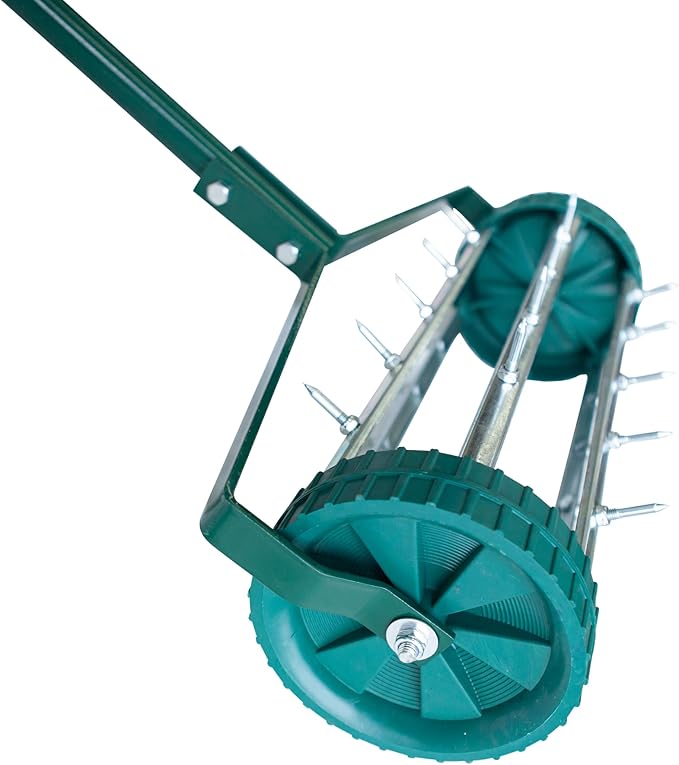 THUNDERBAY 18-Inch Heavy-Duty Rotary Spike Lawn Aerator for Garden & Yard, w/o Mud Guard