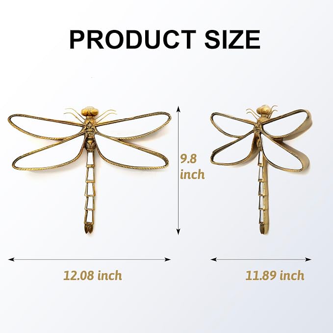 Decorative Bug and Dragonfly Mirrors - Gold Resin and Glass Wall Decor, Perfect for Victorian and European Themed Homes
