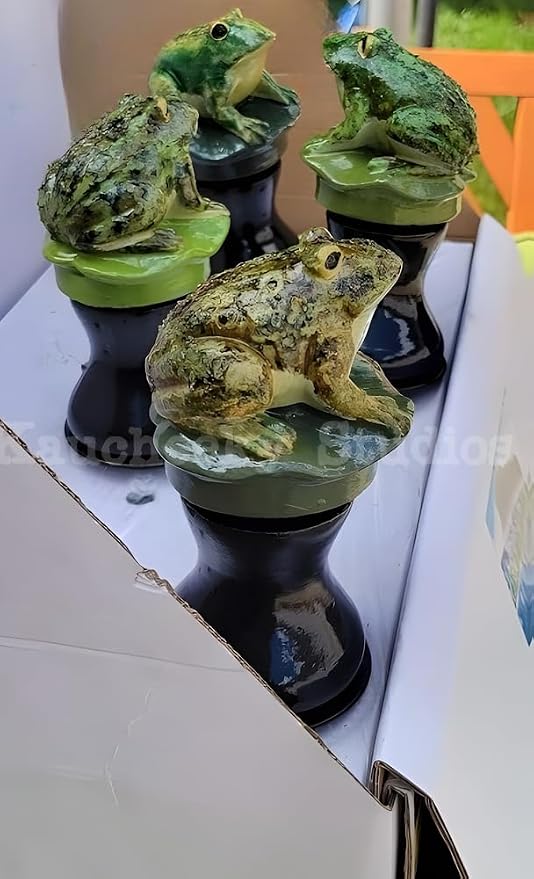 OKaucheeky, Decorative, Heavy-Duty, Steel, Rolling Hose Guide. Each Created as an Original Work of Art. 100% Hand-Painted and Made in The USA by a Women-Owned, Small Business. Frog