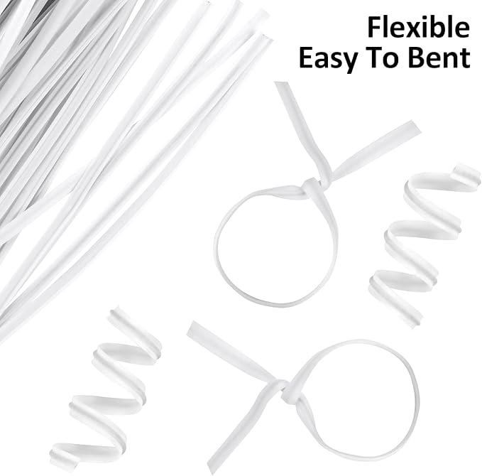 Oligei 600 Pcs Plastic 5" Twist Ties for Bags, Wire Ties Reusable Twist Bread Ties for Household and Office Use (White)