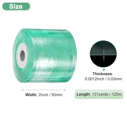 M METERXITY 1-Pack Grafting Tape, 131yards x 2"(l x W) Tree Grafting Tape Per Pack, Plant Repair, Stretchable Floristry Film for Tree/Fruit/Poly Budding