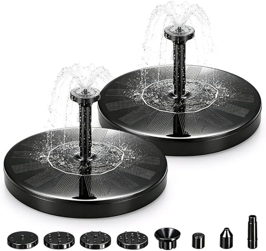 2026 New Solar Fountain for Bird Bath, Floating Mini Solar Water Fountain with 6 Nozzles for Garden, Pond, Pool, and Outdoor (3, 6.3in)