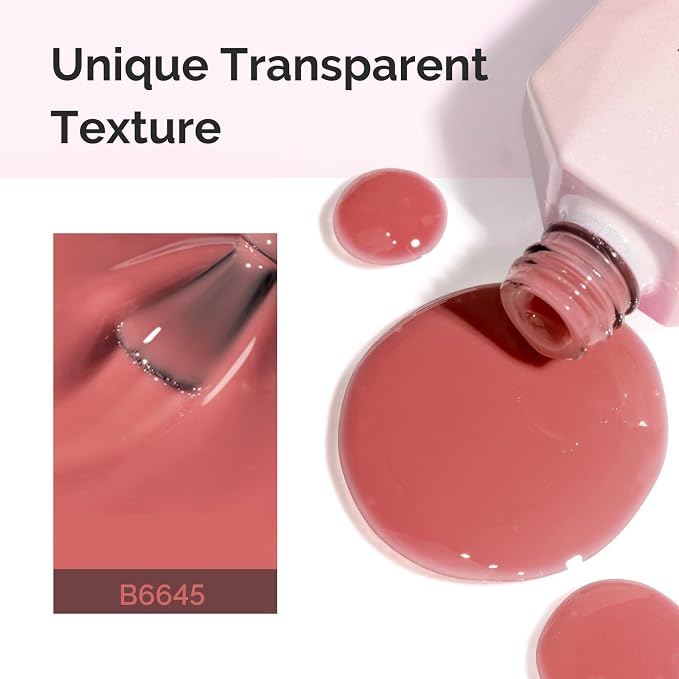 MelodySusie Jeweliver Jelly Gel Nail Polish, 0.5Fl.oz Rose Nude Pink Gel Polish Soak Off UV LED Light Cure Gift for Women Manicure Nail Art DIY at Home B6645
