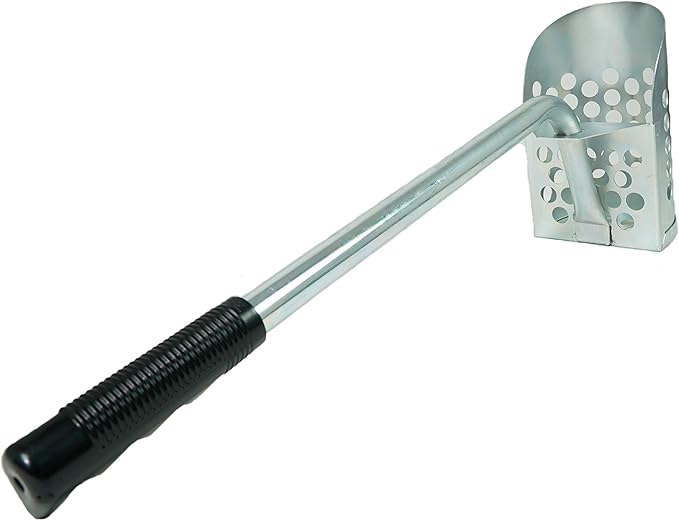 Ultimate 24" Galvanized Metal Long Handle Sand Scoop for Metal Detecting - Rust-Resistant, Heavy-Duty Design for Efficient Treasure Hunting