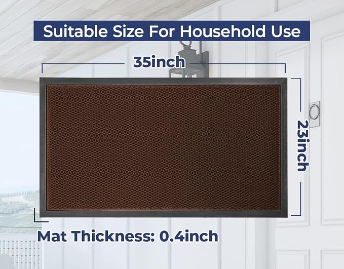 Muddy Mat® Meshy Mat™ Door Mat Heavy-Duty Quick-Dry Floor Mat, Sand & Dirt Trapper for Indoor & Outdoor, Ideal for Entrance, Mudrooms,Patios & Garages,Low-Profile,Non-Slip,Washable– Brown 23"x35"x0.4"