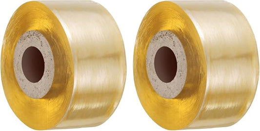HARFINGTON 2pcs Fruit Tree Grafting Tape 3CM x 100M PVC Stretchable Garden Grafting Tool Plants Nursery Repair Tapes Self Adhesive Floristry Film for Floral Tree and Poly Budding Tape, Yellow