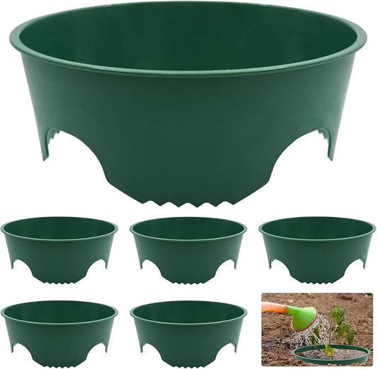 6-Pack Planting Grow Rings, 8.6-Inch Round Plant Support Rings Garden Guard & Edging, Deep Watering for Vegetables Herbs Flowers