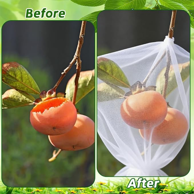 Bird Netting for Garden Protection, 2 Pack Garden Netting Pest Barrier with Drawstring 3.3Ftx2.7Ft Blueberry Bushes Fruit Tree Netting Garden Plant Protection Mesh Covers for Vegetables Bushes Flowers