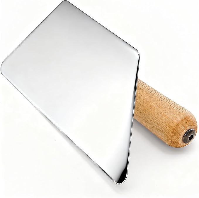 3 Pack Venetian Plaster Trowel Set, Stainless Steel Finishing Trowel, Art Paint Plastering Tool with Wooden Handle, 1 mm Thick Construction Hand Tools for Concrete, Cement, Drywall Repairs