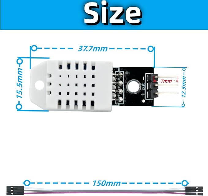 3Pcs DHT22 AM2302 Digital Temperature and Humidity Sensor Module | Replace SHT11 SHT15, Compatible With Arduino