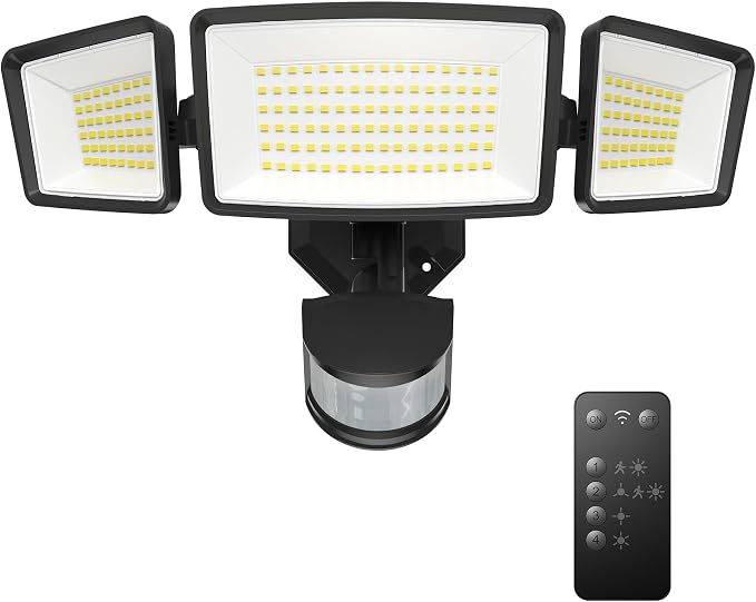 TECKNET Flood Motion Sensor Outdoor Lights, 4200LM 150LEDS Lights Outdoor with 4 Modes, IP66 Waterproof, Ideal for Garage, Patio, Yard