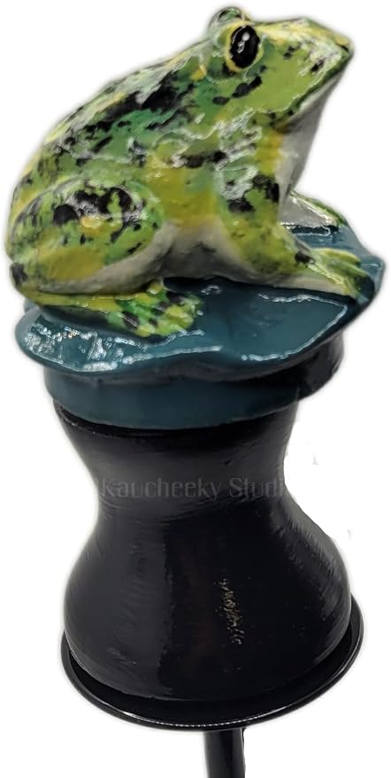 OKaucheeky, Decorative, Heavy-Duty, Steel, Rolling Hose Guide. Each Created as an Original Work of Art. 100% Hand-Painted and Made in The USA by a Women-Owned, Small Business. Frog